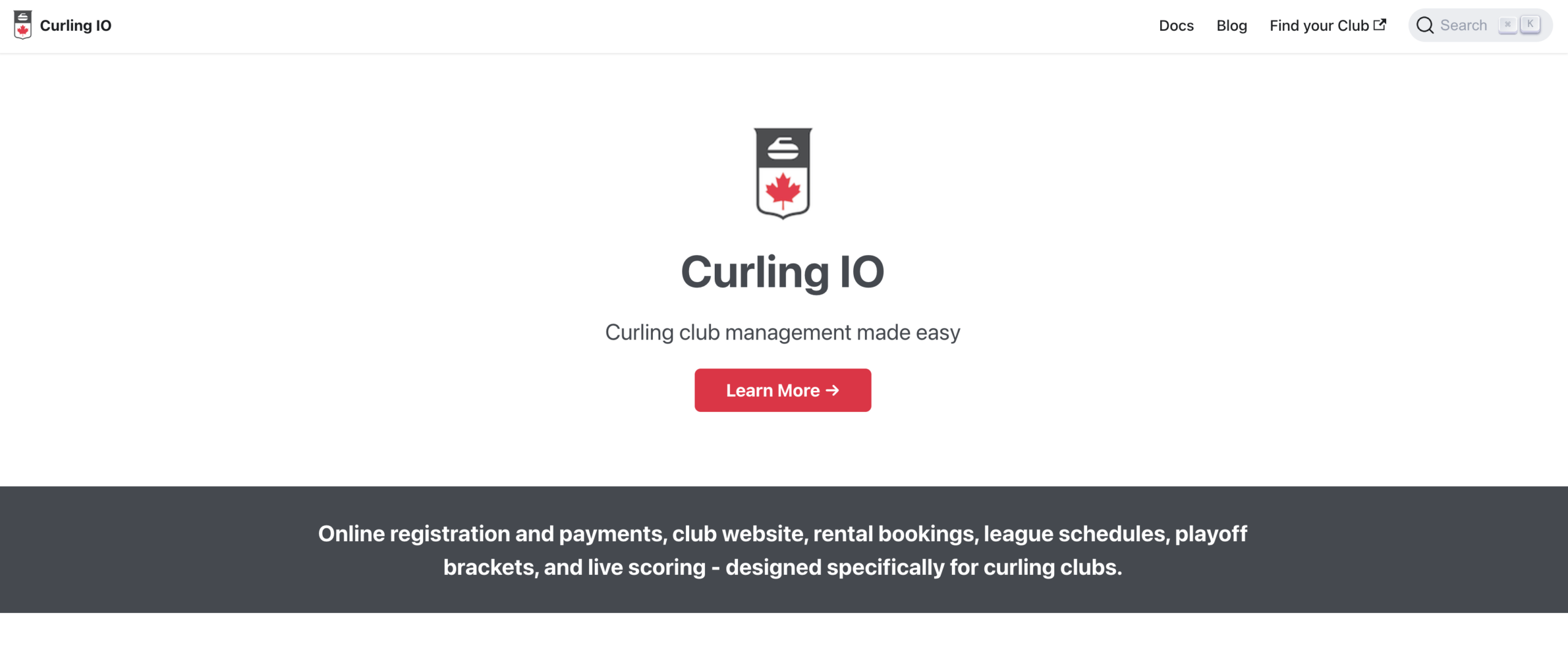 Curling IO for Curling Management Software